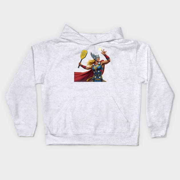 Thor Viking Girl Pickleball Kids Hoodie by Battlefoxx Living Earth